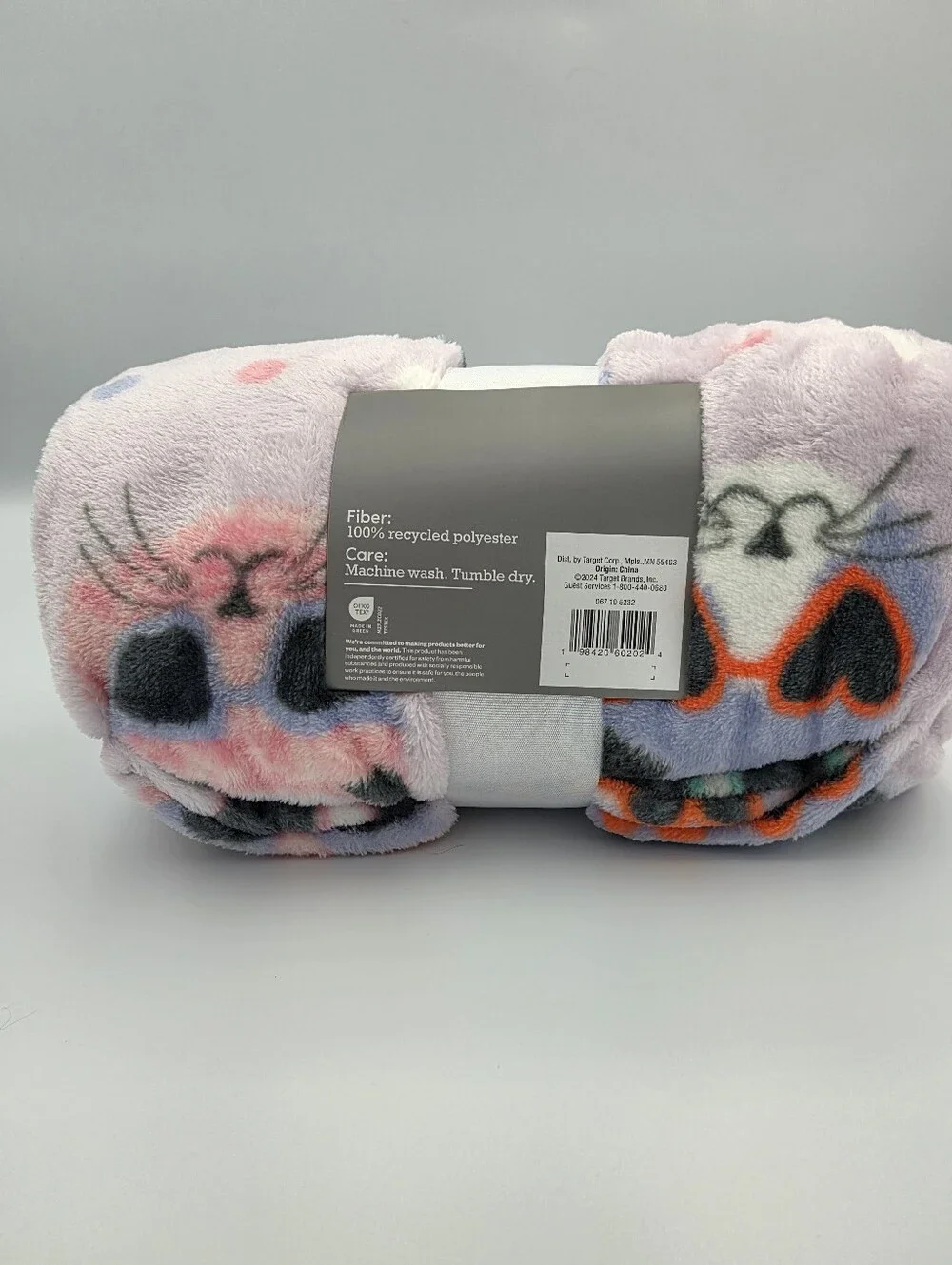Cat With Sunglasses Themed Throw Blanket 50 Inch X 60 Inch Nwt